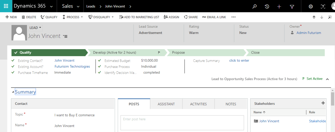 Crm microsoft dynamics demo